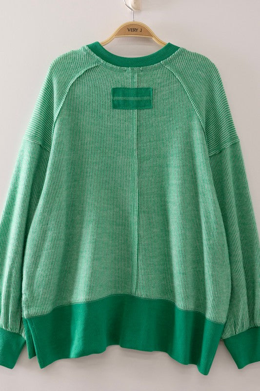 The Washed Thermal Pullover – Green
