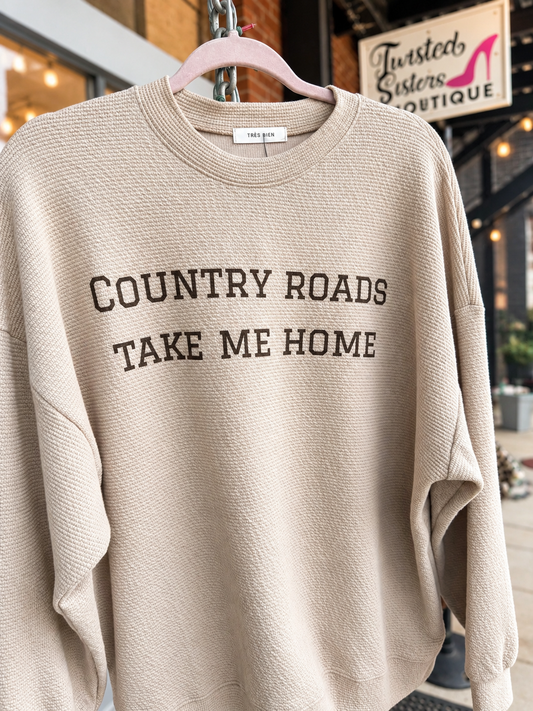 Country Roads Take Me Home Knit Top - Twisted Sisters Shoetique