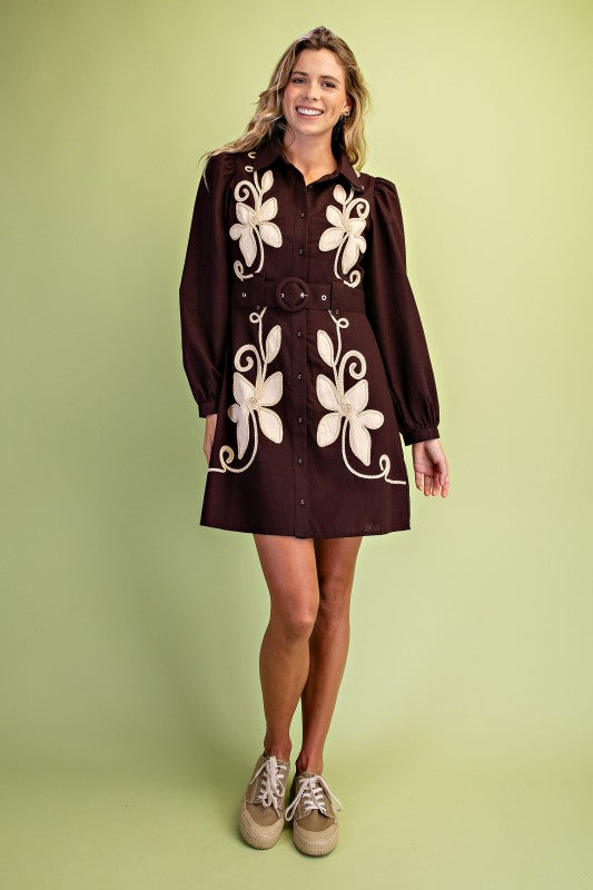Saddle & Stitch Appliqué Shirt Dress