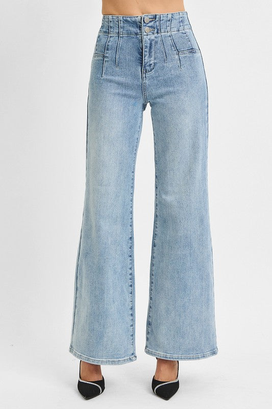 Uptown High Rise Wide Leg Jeans - Twisted Sisters Shoetique