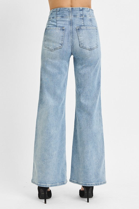 Uptown High Rise Wide Leg Jeans - Twisted Sisters Shoetique
