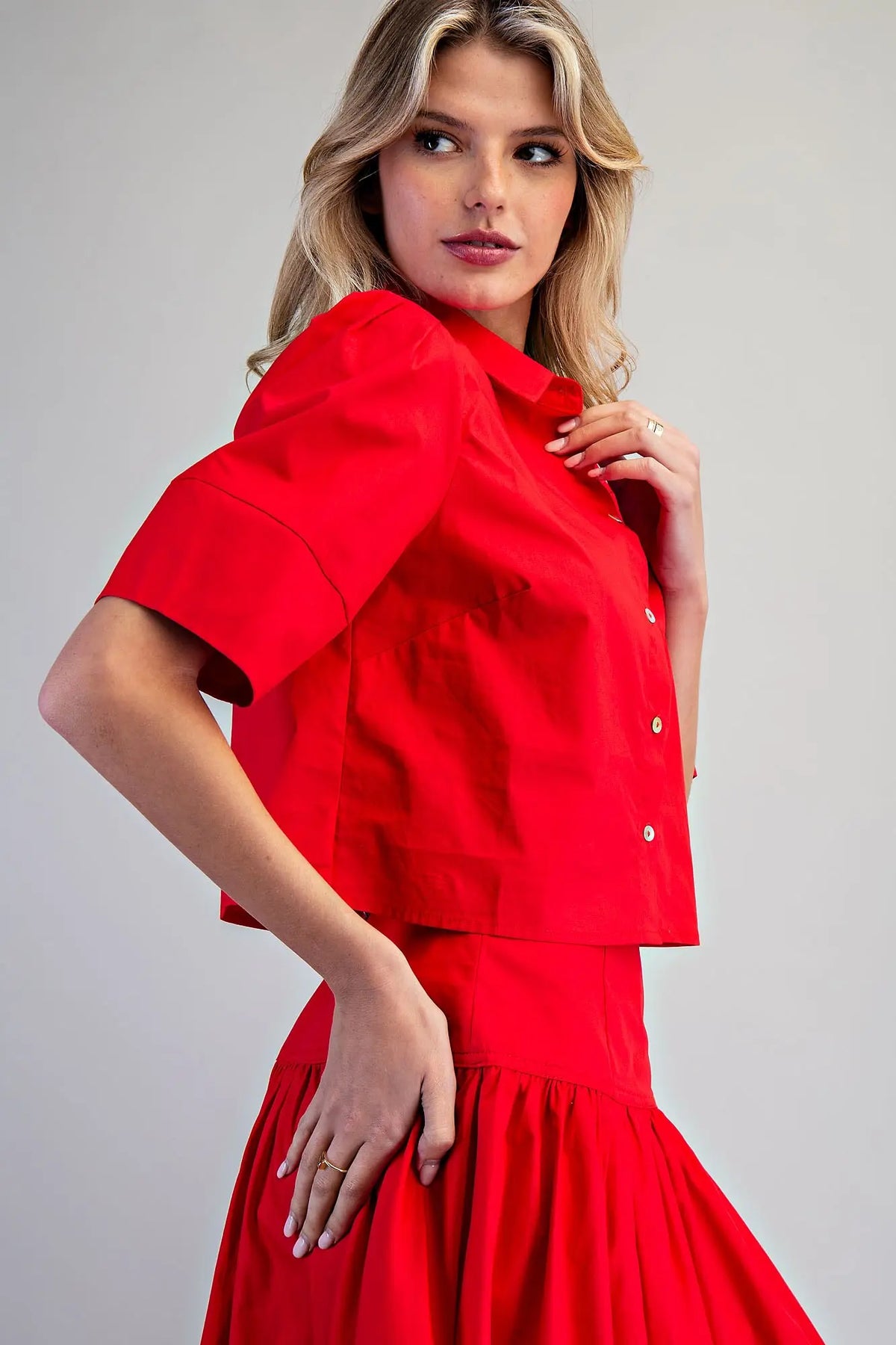 The Main Character Button Down – Red