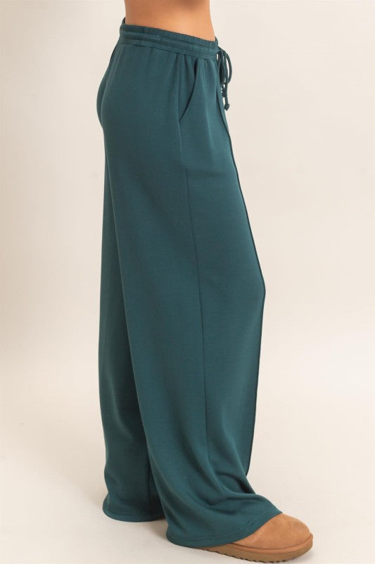 The On Repeat Wide Leg Pants – Deep Green