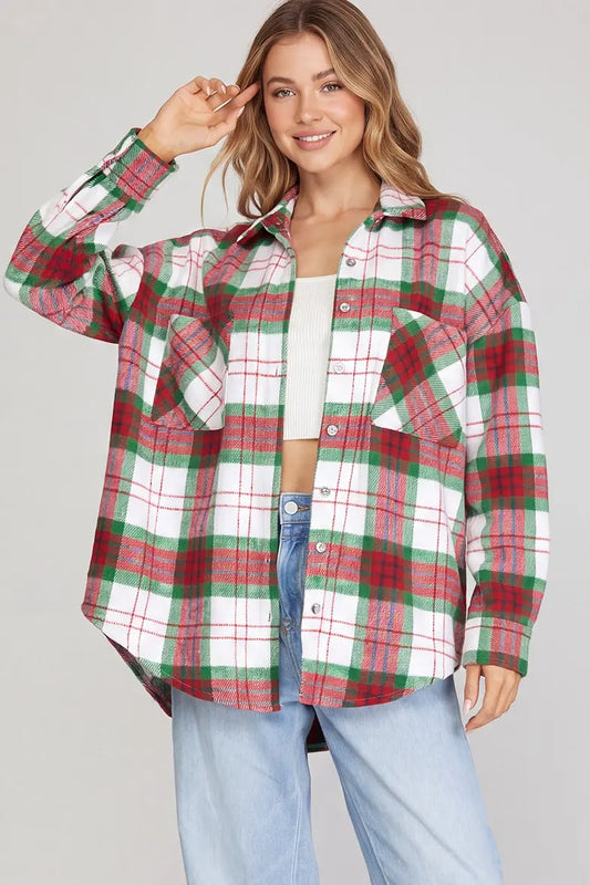 Merry & Bright Plaid Shacket - Twisted Sisters Shoetique