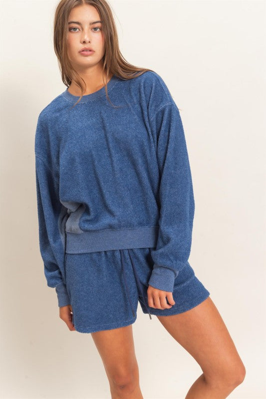 Blue Skies Cozy Shorts Set - Twisted Sisters Shoetique
