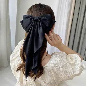 Large black hair bow