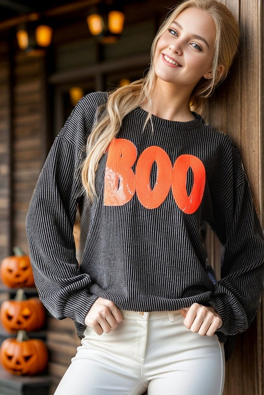 Ribbed Boo Pullover