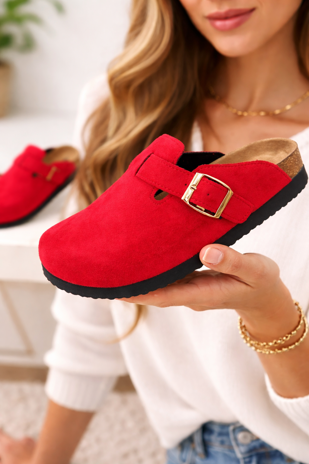 Women’s Outwoods Ace red mule shoes from Twisted Sisters Shoetique in Waco Texas