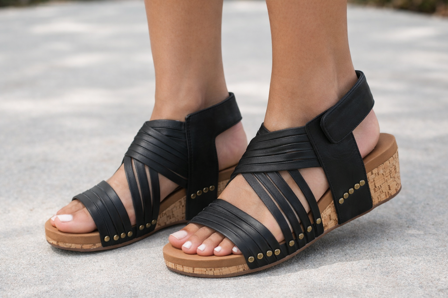 Corkys-Good for You Wedges-Black - Twisted Sisters Shoetique