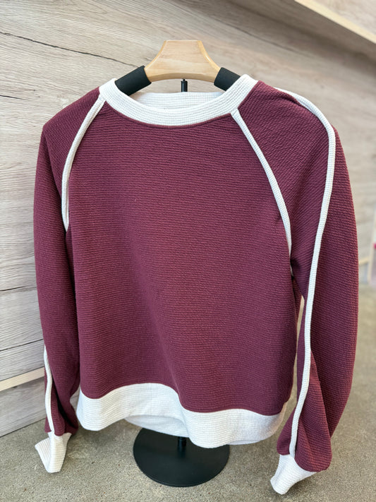 Contrast Trim Pullover