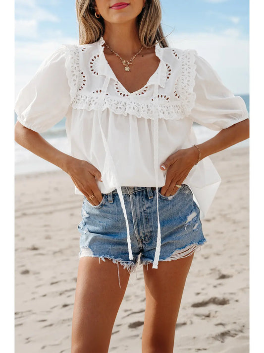White Eyelet Blouse