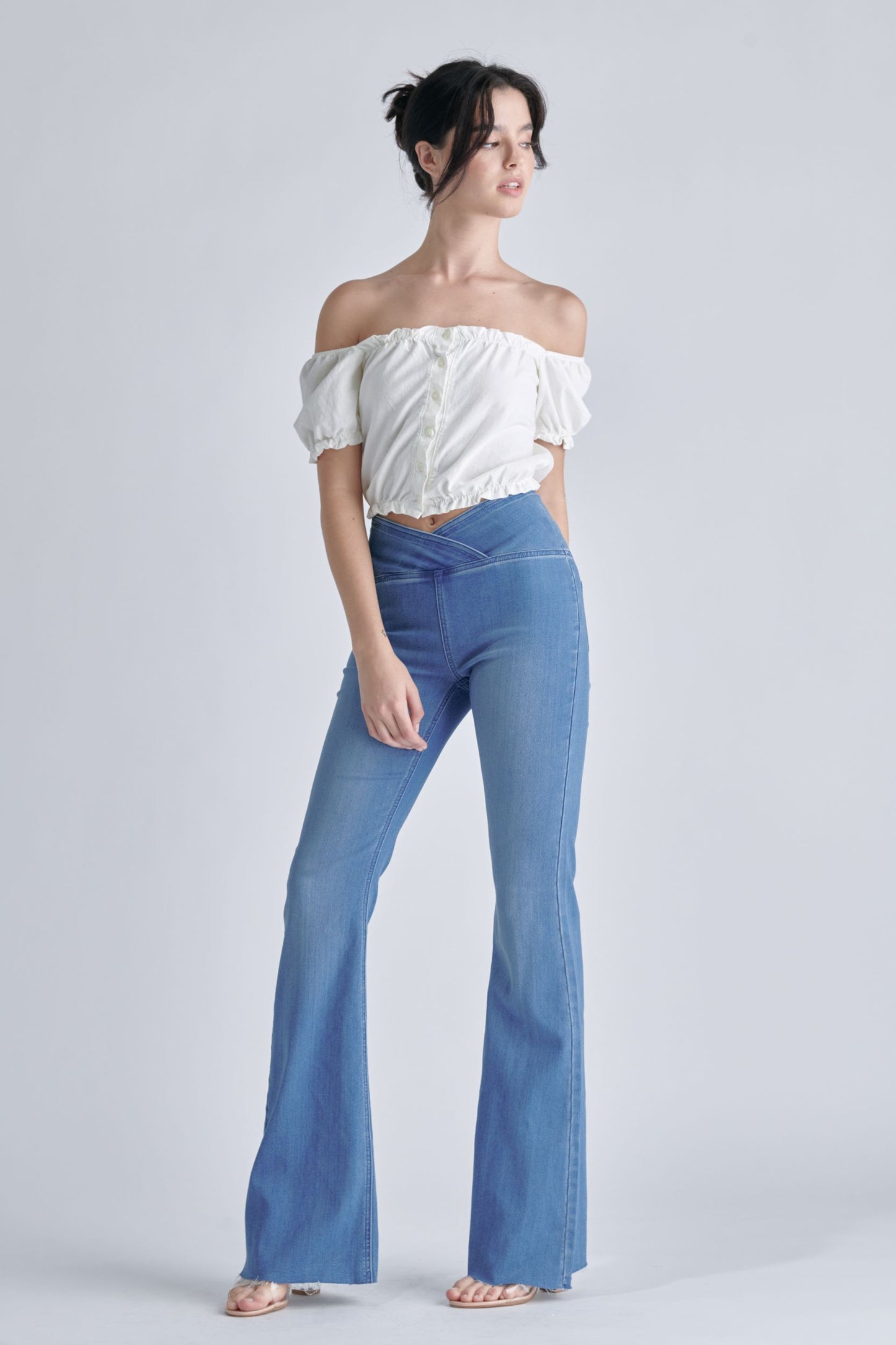 Criss Cross High Rise Flares