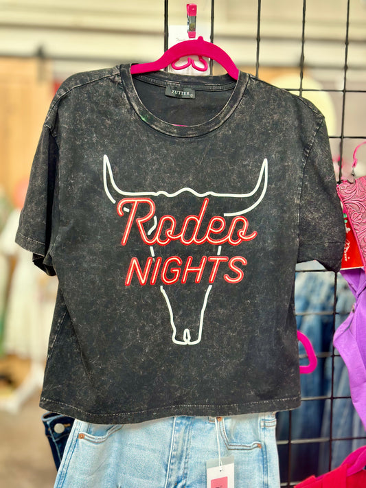 Rodeo Nights Crop Tee