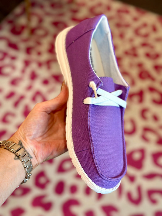 Purple Canvas Game Day Slip Ons