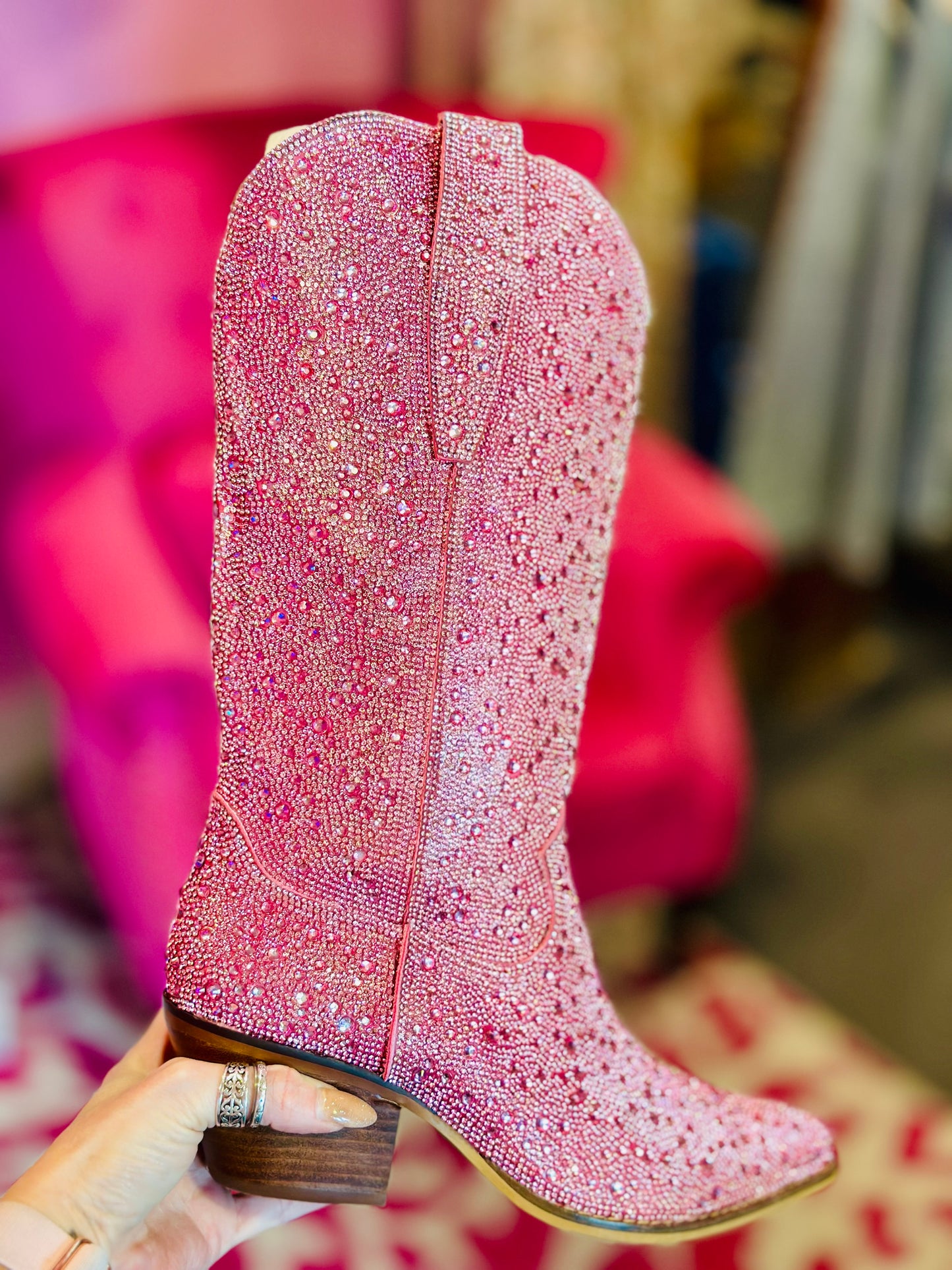 ARider Pink Rhinestone Boots