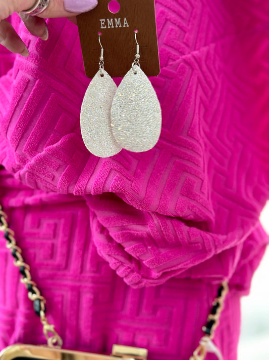 White Sparkle Earrings