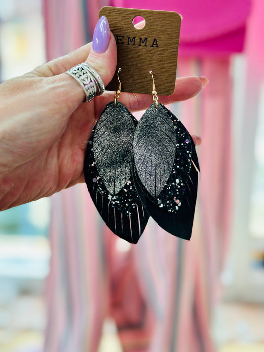 Black Feather Earrings