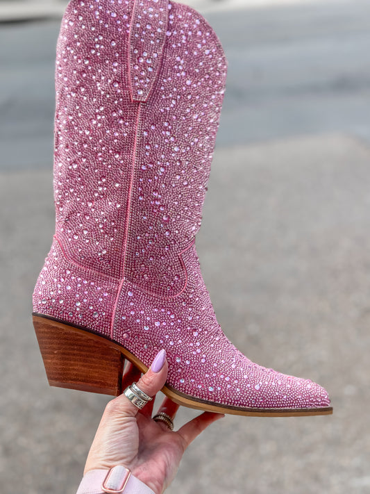 ARider Pink Rhinestone Boots