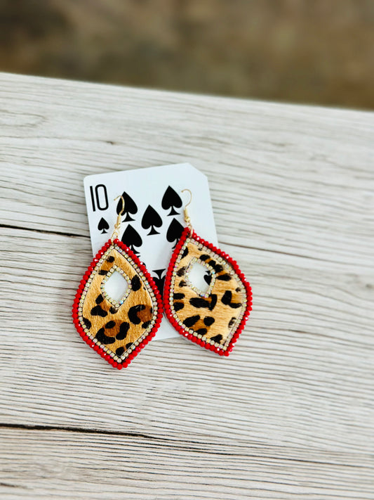 Leopard Drop Earrings