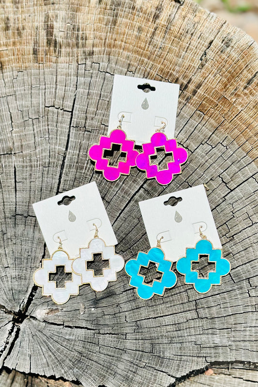 Metallic Clover Earrings