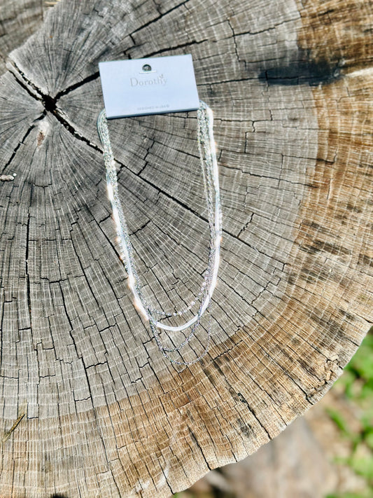 Silver Multi Chain Necklace