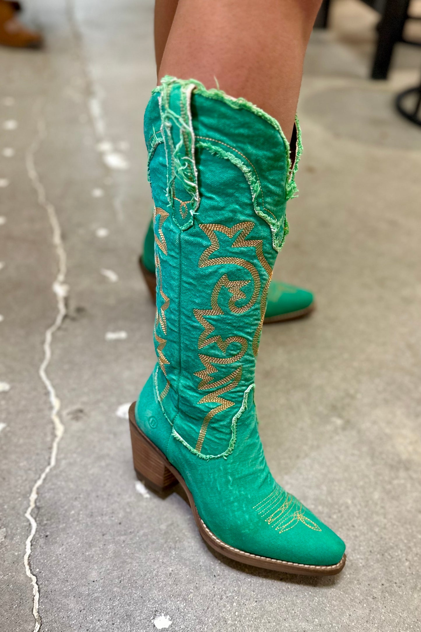 Texas Tornado Boots-Green