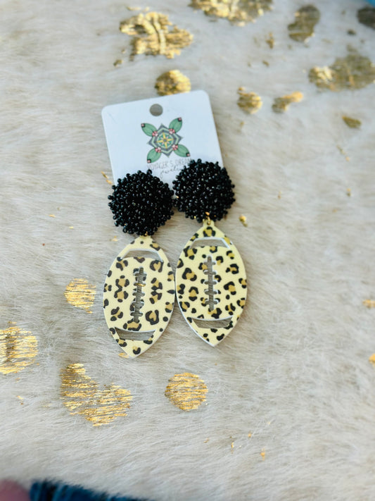 Leopard Football Earrings