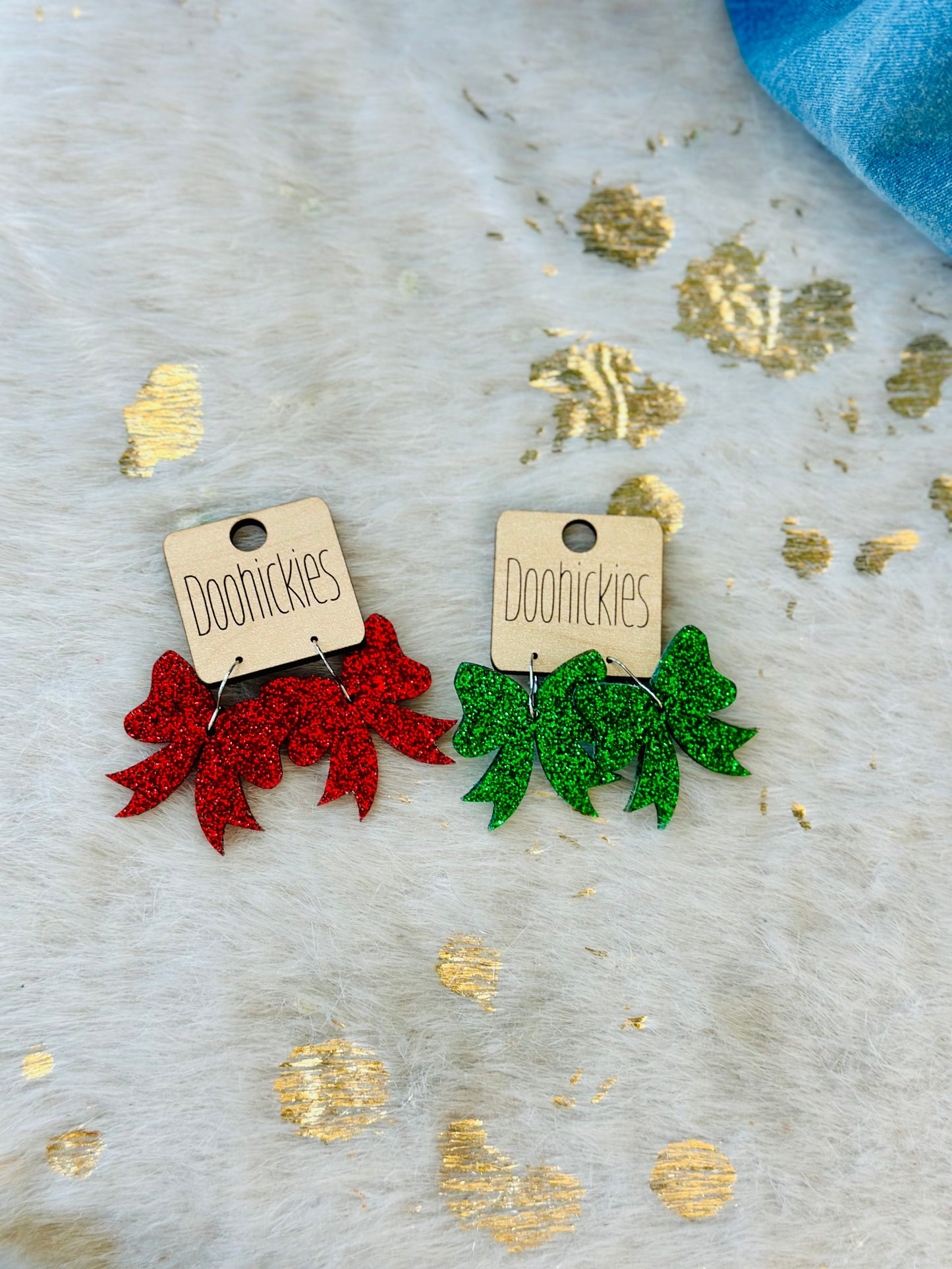 Glitter Bow Earrings