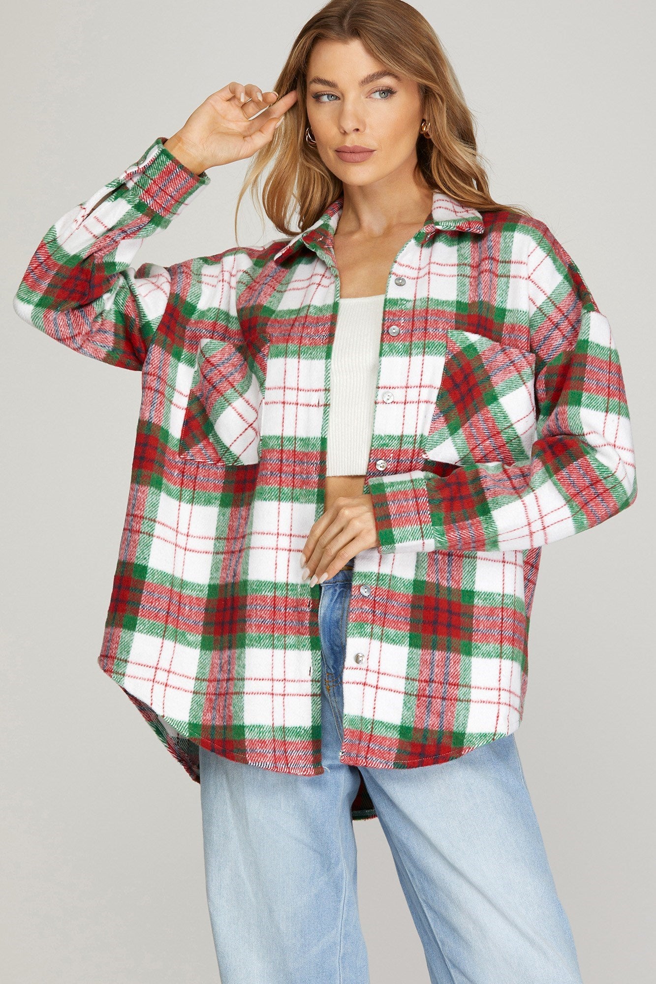 Holiday Plaid Shacket