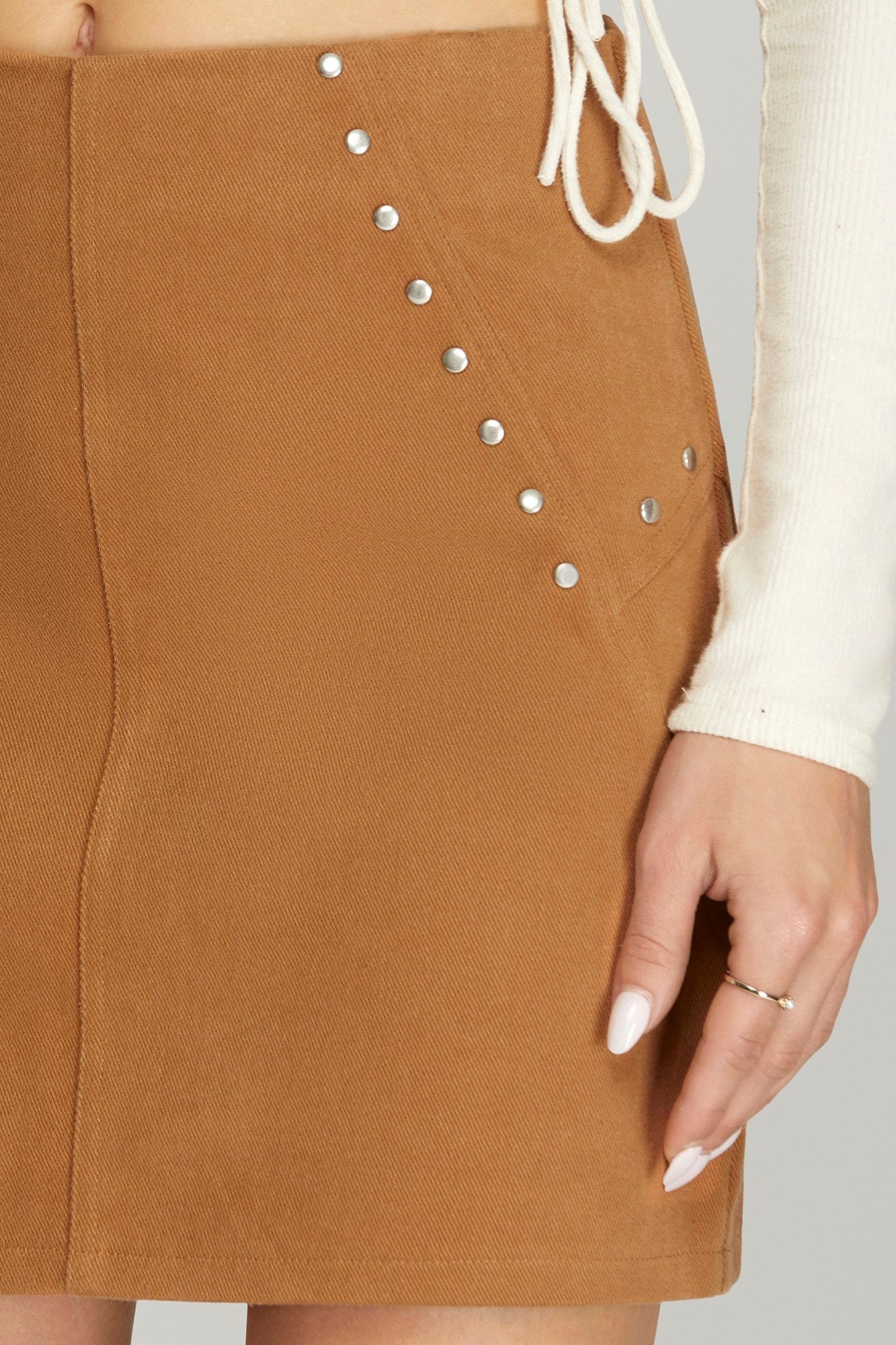 Camel Studded Skirt