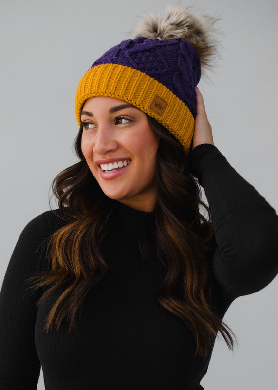 Purple and Gold Beanie