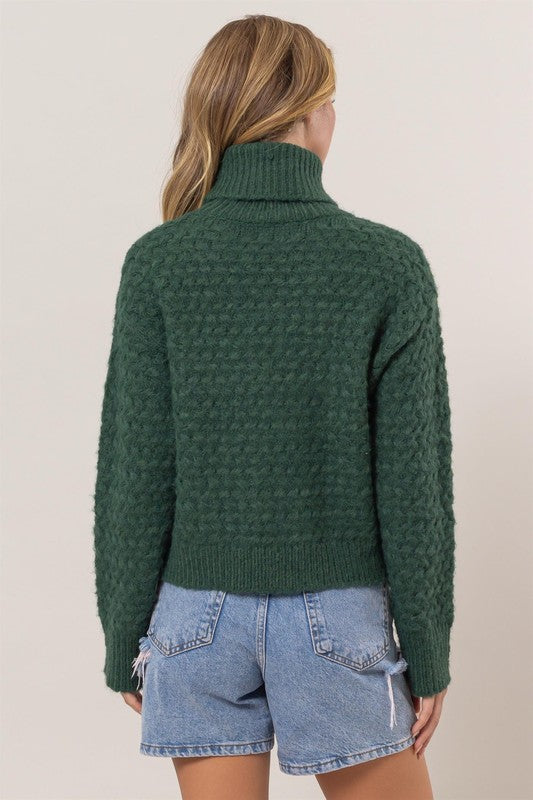 Dark Green Turtleneck Sweater