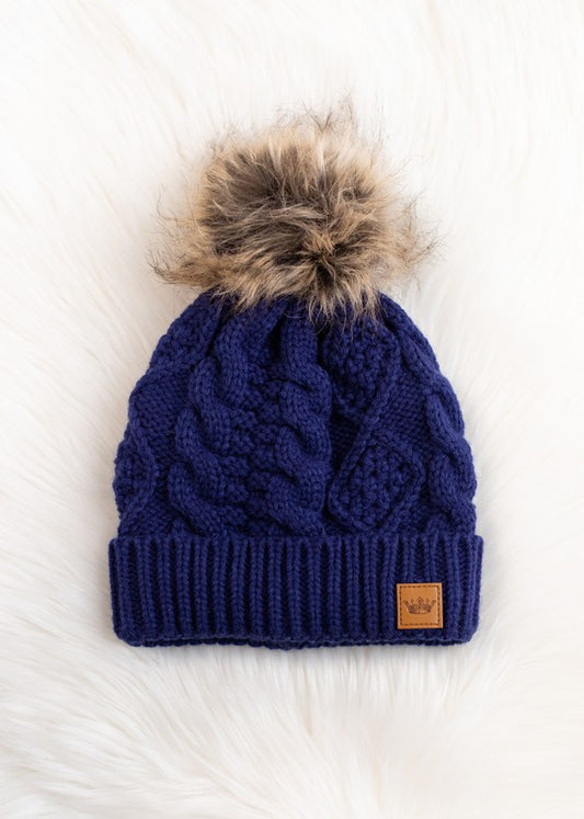 Royal Blue Cable Knit Beanie