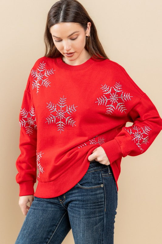 Snowflake Studded Sweatshirt