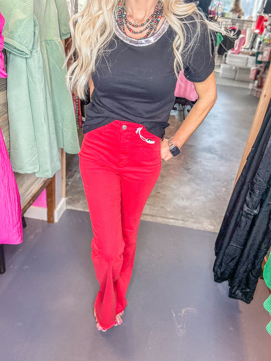 Red Flare Jeans