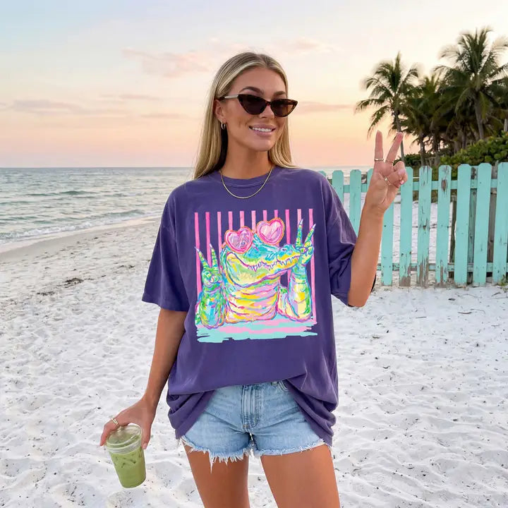 Peace Croc Comfort Colors Graphic Tee