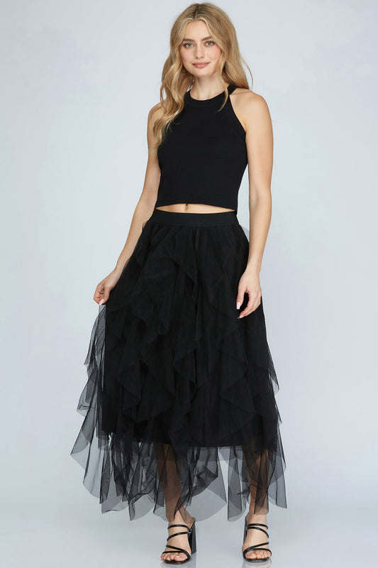 Black Tiered Skirt