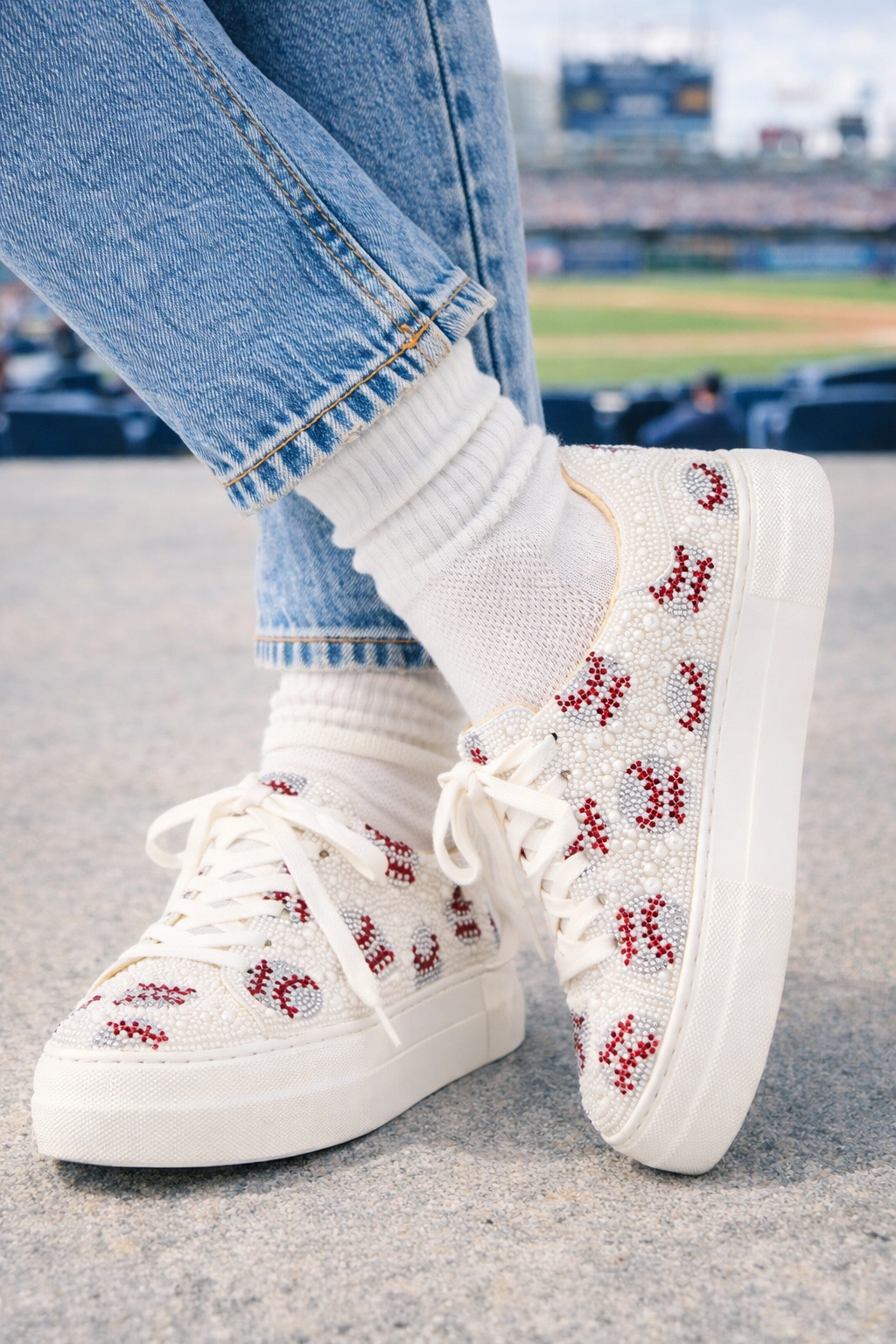 Blue by Betsey Johnson Sidny baseball sneakers