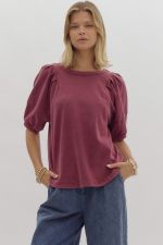 Garnet Puff Sleeve Top