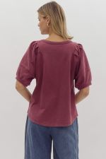 Garnet Puff Sleeve Top