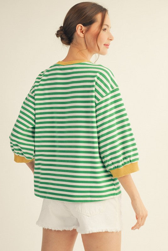 Everyday mineral washed stripe shirt women