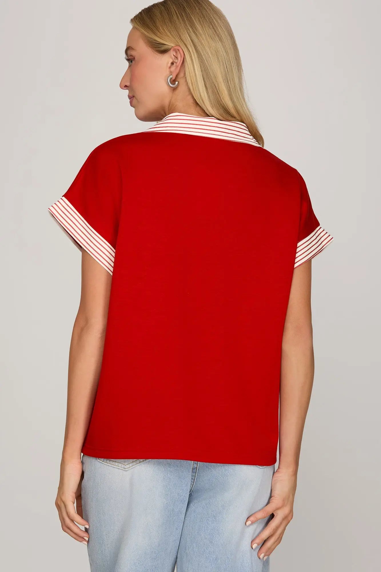 Game day red sweater top
