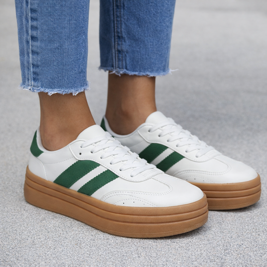 Topping green and white platform sneakers from Twisted Sisters Shoetique
