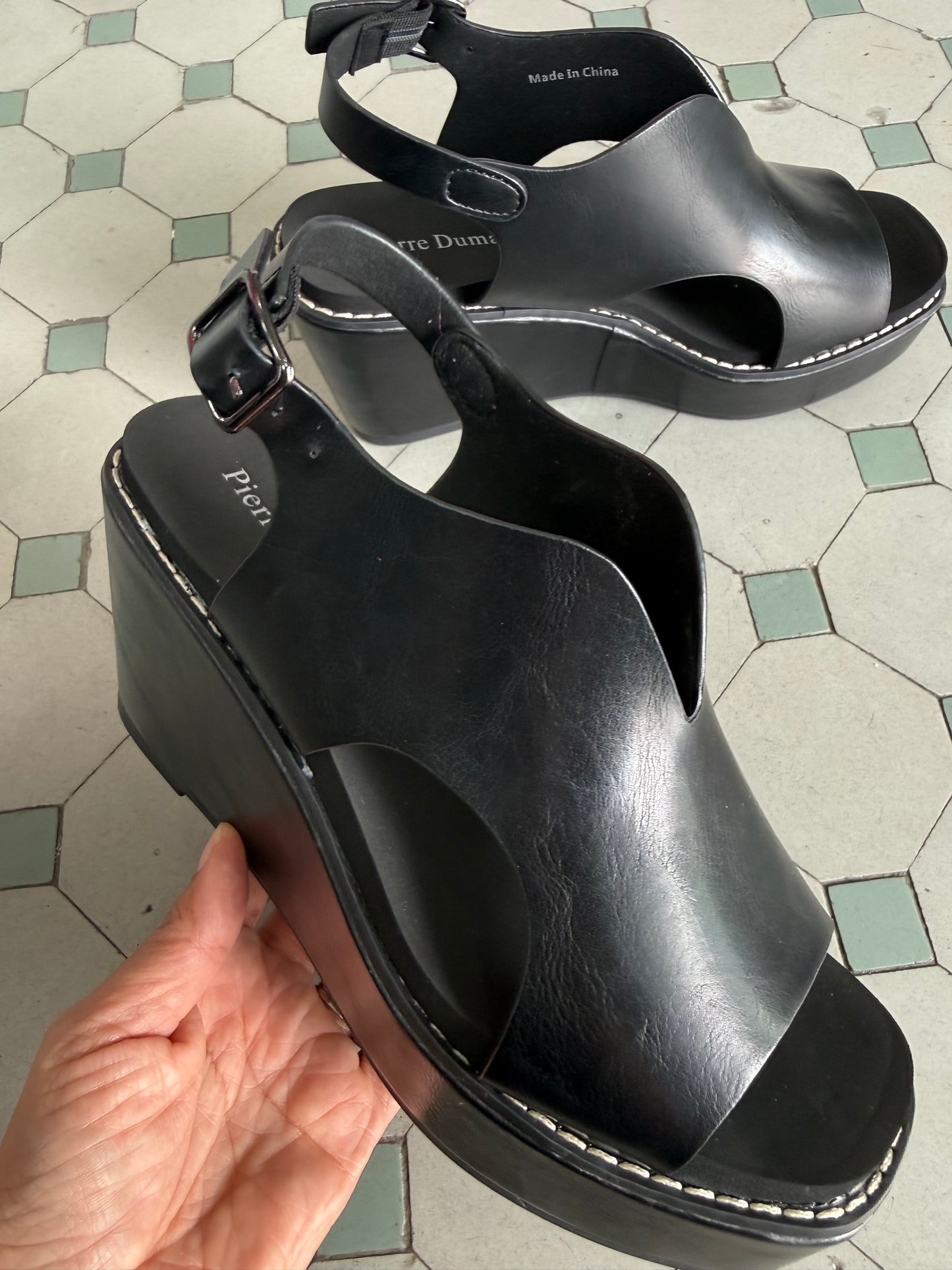 Pierre Dumas Flynn-4 Wedges – Black - Twisted Sisters Shoetique