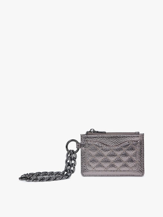 Rhodes vegan quilted bangle wristlet bag