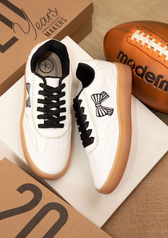black white game day bow detail sneaker