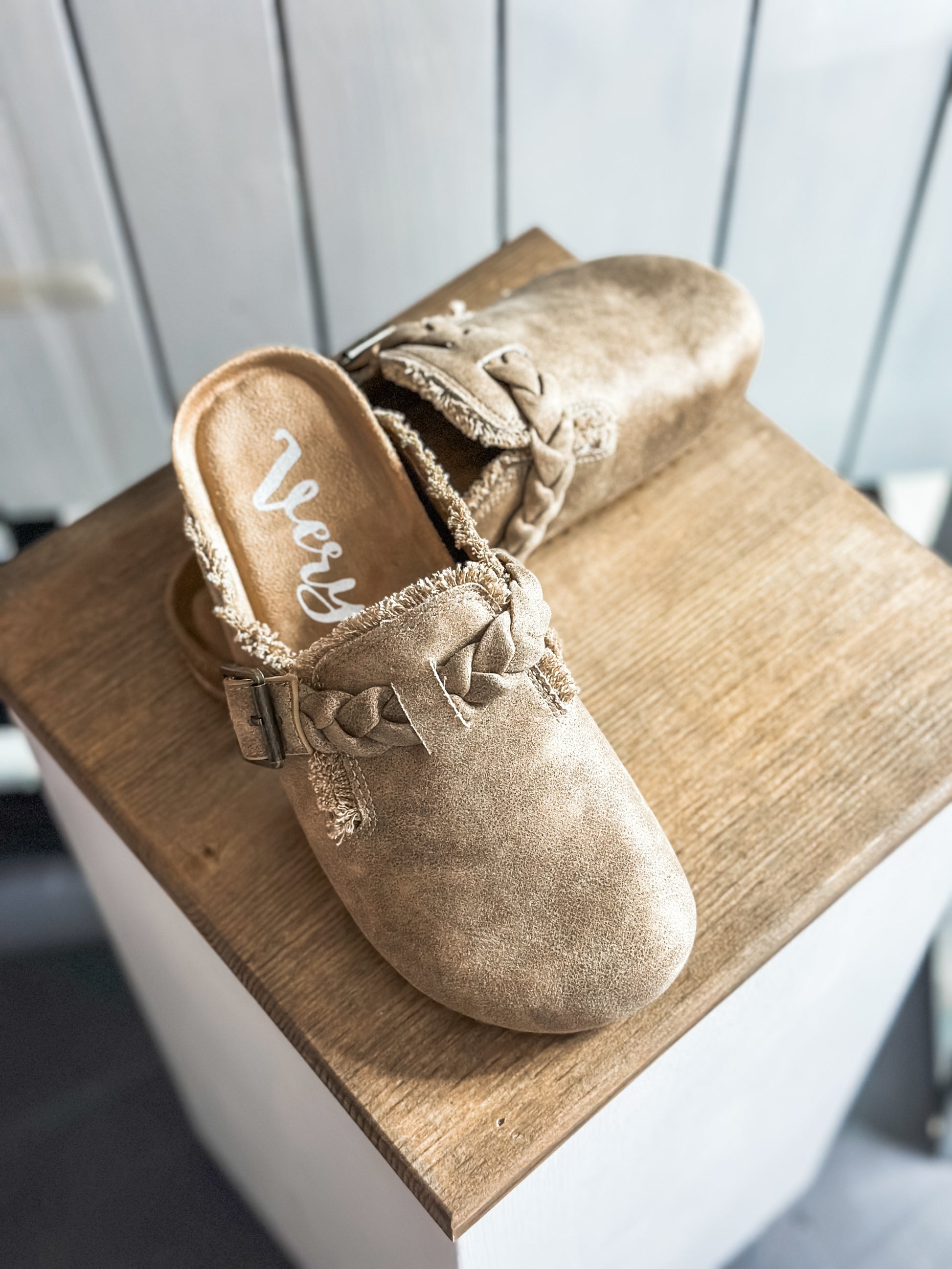 Women’s beige slip-on comfort sneakers boutique style