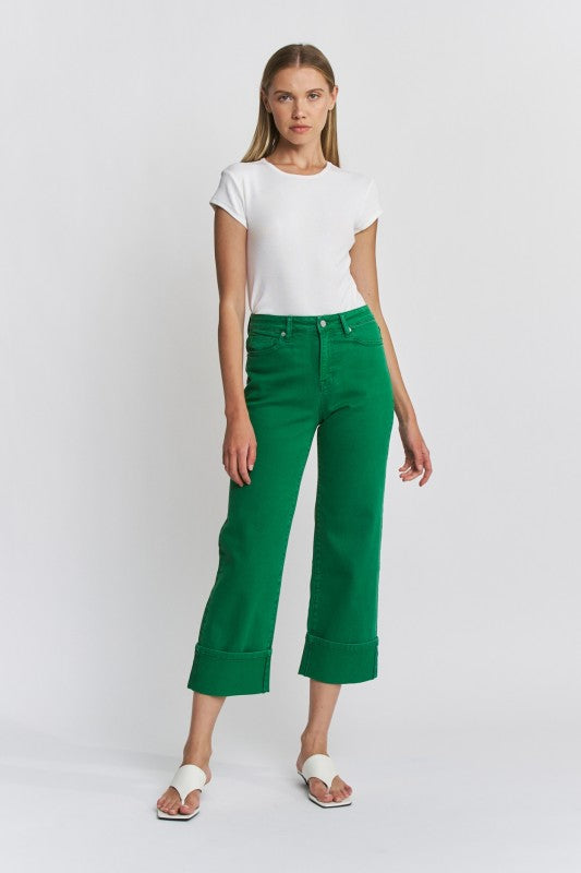 Women’s boutique green jeans from Twisted Sisters Shoetique in Waco Texas