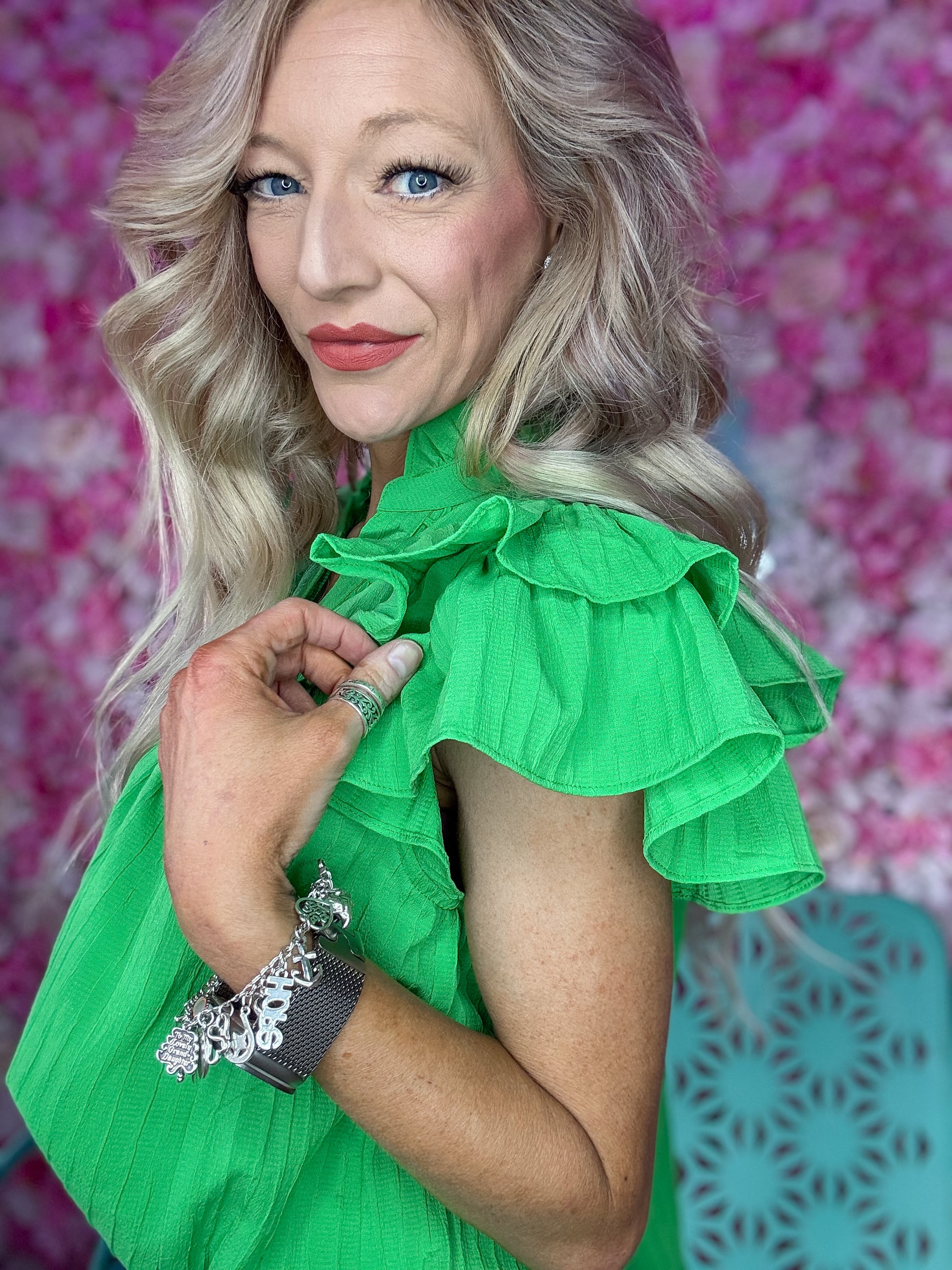 Women’s boutique blouse from Twisted Sisters Shoetique in Waco Texas