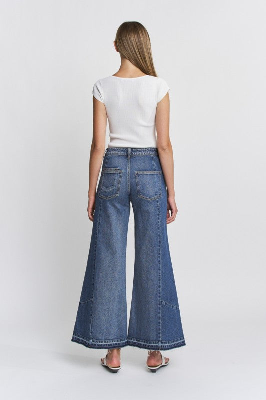 Mica Denim Delft Blue High Rise Wide Leg Jeans – Tummy Control